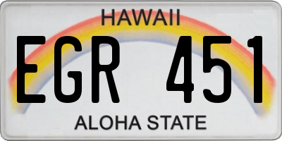 HI license plate EGR451