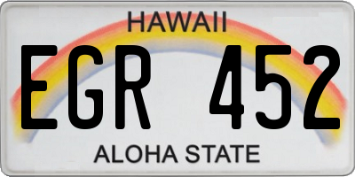 HI license plate EGR452