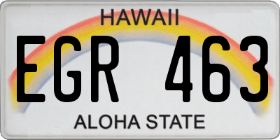 HI license plate EGR463