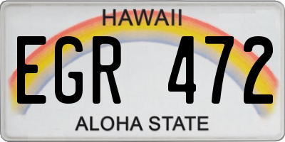 HI license plate EGR472