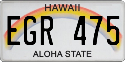 HI license plate EGR475
