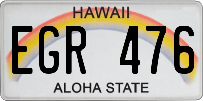 HI license plate EGR476