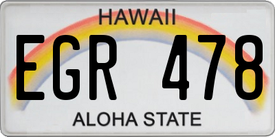 HI license plate EGR478