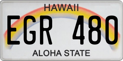 HI license plate EGR480