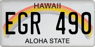 HI license plate EGR490