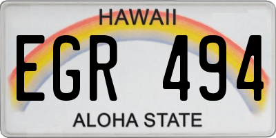 HI license plate EGR494