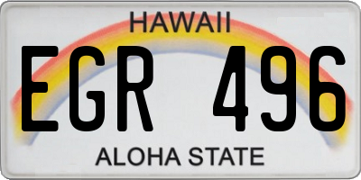 HI license plate EGR496