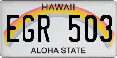 HI license plate EGR503