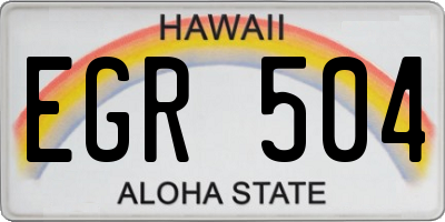 HI license plate EGR504