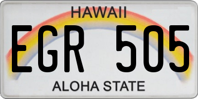 HI license plate EGR505