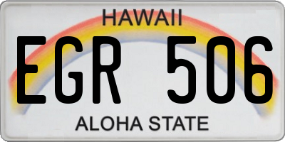 HI license plate EGR506