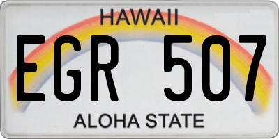 HI license plate EGR507
