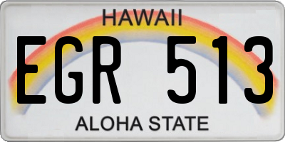 HI license plate EGR513