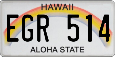 HI license plate EGR514