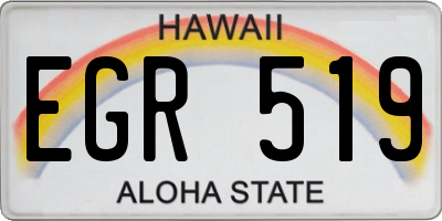 HI license plate EGR519