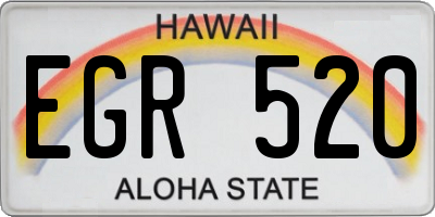 HI license plate EGR520