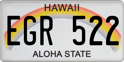 HI license plate EGR522