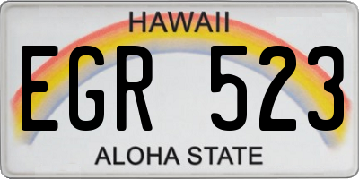 HI license plate EGR523