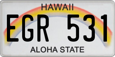 HI license plate EGR531