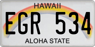 HI license plate EGR534