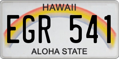 HI license plate EGR541
