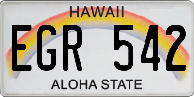 HI license plate EGR542