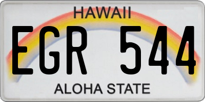 HI license plate EGR544