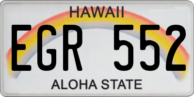 HI license plate EGR552