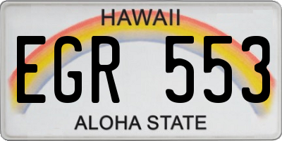 HI license plate EGR553