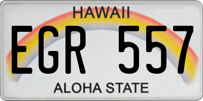 HI license plate EGR557