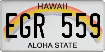 HI license plate EGR559