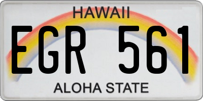 HI license plate EGR561
