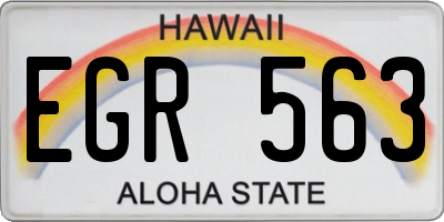 HI license plate EGR563