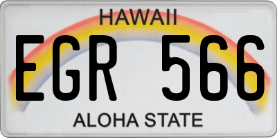 HI license plate EGR566