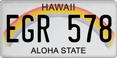 HI license plate EGR578