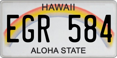 HI license plate EGR584