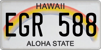 HI license plate EGR588