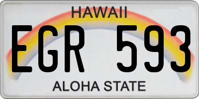 HI license plate EGR593