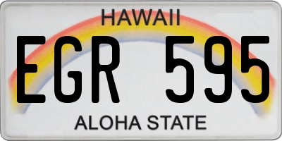 HI license plate EGR595