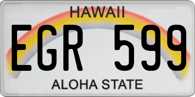 HI license plate EGR599