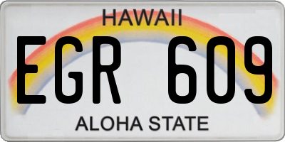 HI license plate EGR609