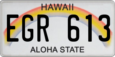 HI license plate EGR613