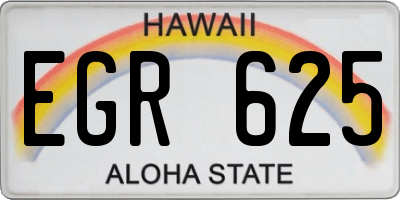 HI license plate EGR625