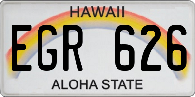 HI license plate EGR626