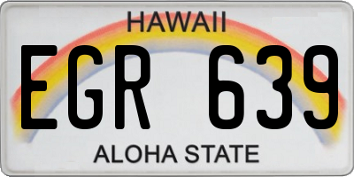 HI license plate EGR639