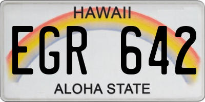 HI license plate EGR642