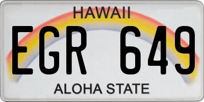 HI license plate EGR649
