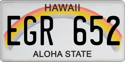 HI license plate EGR652