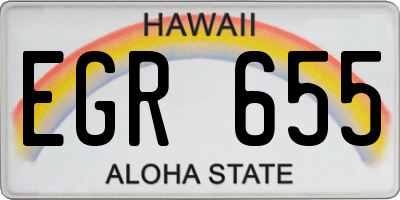 HI license plate EGR655