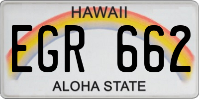 HI license plate EGR662